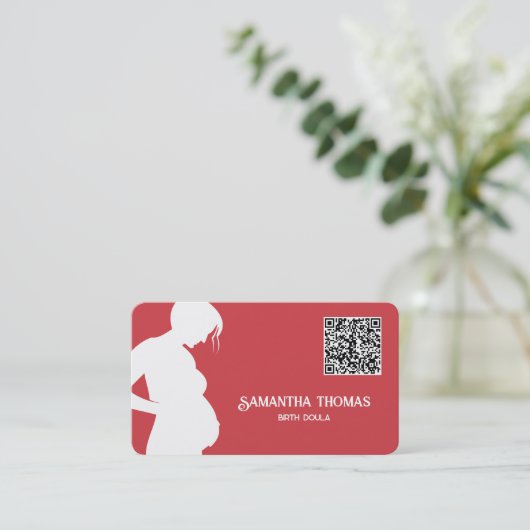 Doula Midfrau QR Code Visitenkarte (Stehend Vorderseite)