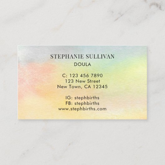 Doula Midfrau Visitenkarte (Rückseite)