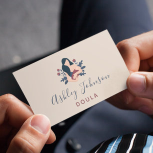 Doula Midwife Birthing Coach Elegant Bohemian Boho Visitenkarte