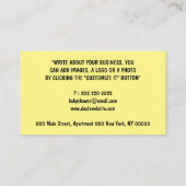 Doula New Baby Sleeping auf Cloud Gelb Visitenkarte (Rückseite)