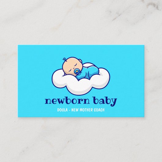 Doula New Baby Sleeping on Cloud Visitenkarte (Vorderseite)
