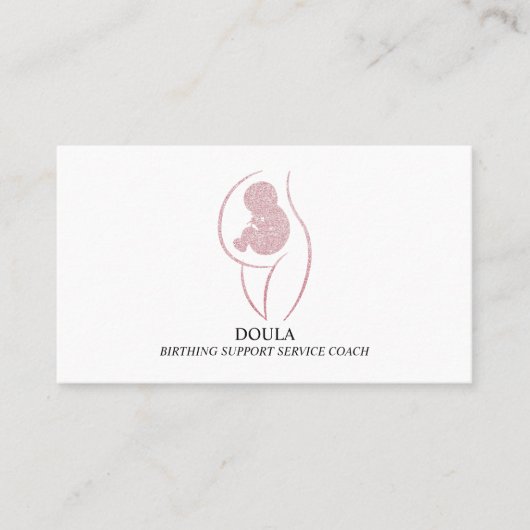 Doula Pregnancy Nurse Midfrau Birth Coach Glitzer Visitenkarte (Vorderseite)