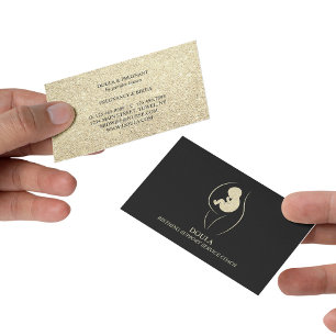 Doula Pregnancy Nurse Midfrau Birth Coach Gold Visitenkarte