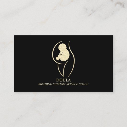 Doula Pregnancy Nurse Midfrau Birth Coach Gold Visitenkarte (Vorderseite)