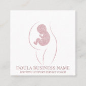 Doula Pregnancy Nurse Neu Mama Birth Coach Baby Quadratische Visitenkarte (Vorderseite)