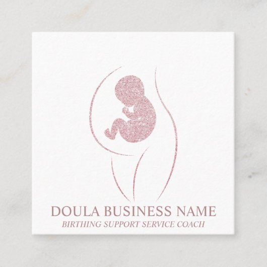 Doula Pregnancy Nurse Neu Mama Birth Coach Baby Quadratische Visitenkarte (Vorderseite)