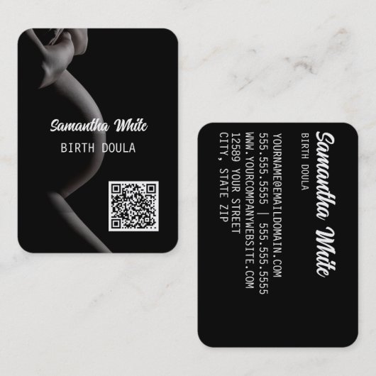 Doula QR Code Business Card Visitenkarte (Vorne/Hinten)