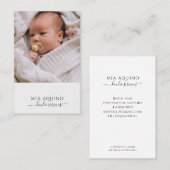 Doula Services Baby Foto Business Card Visitenkarte (Vorne/Hinten)