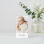 Doula Services Baby Foto Visitenkarte (Stehend Vorderseite)