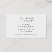 Doula Services Baby Foto Visitenkarte (Rückseite)