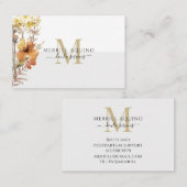 Doula Services Monogram-Wildblumen Visitenkarte (Vorne/Hinten)