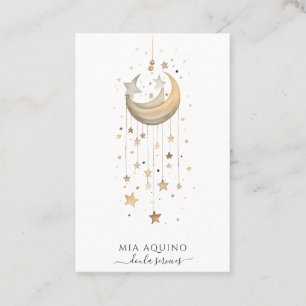 Doula Services Moon and Stars Business Card Visitenkarte