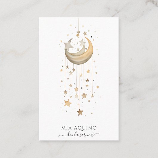 Doula Services Moon and Stars Business Card Visitenkarte (Vorderseite)