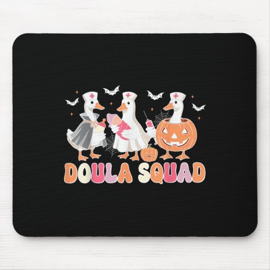 Doula Squad Goose Spooky Halloween Lactation Consu Mousepad (Vorne)