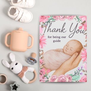 Doula-Würdigungskarte   Geburtstagsgeschenk Rosa Dankeskarte