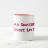 Doulas bringen das Beste in Ihnen heraus! Zweifarbige Tasse (Mittel)