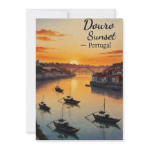 Douro-Sonnenuntergang Portugal Reise Kunst Einladu