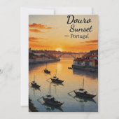 Douro Sunset Portugal Travel Art Invitation – Port Einladung (Vorderseite)