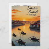 Douro Sunset Portugal Travel Art Invitation – Port Einladung (Vorne/Hinten)
