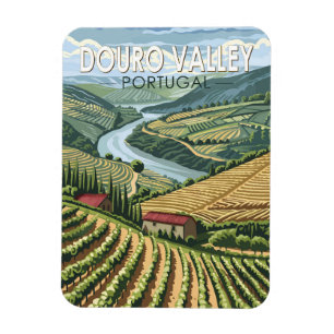 Douro-Tal Portugal Reise Kunst Vintage Magnet