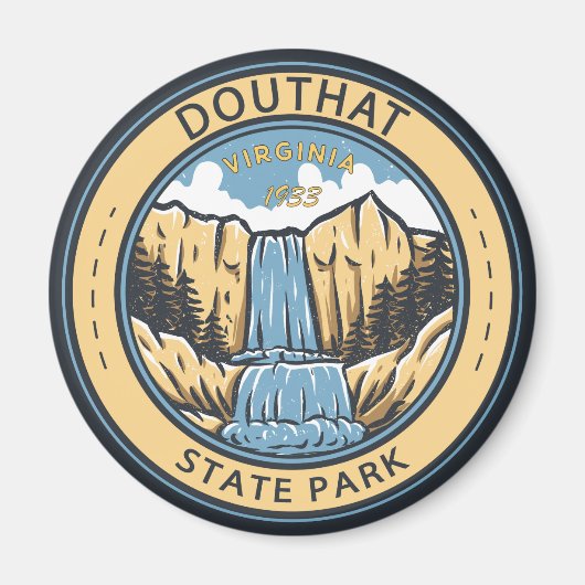 Douthat Staat Park Virginia Abzeichen Magnet (Vorne)