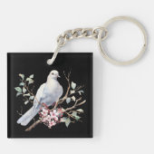 Dove and Flower Heart Schlüsselanhänger (Rückseite)