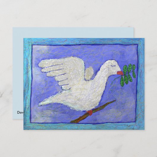 Dove and Olive Branch by Ian Roz Postkarte (Vorne/Hinten)