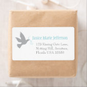 Dove aqua Hochzeit Rückantwort große Adressetikett (Insitu)