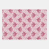 Dove Bird Rot und Weiß Festival Geschenkpapier Set (Vorderseite 2)