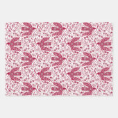 Dove Bird Rot und Weiß Festival Geschenkpapier Set (Vorderseite)