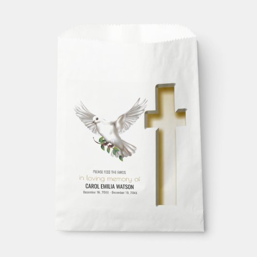 Dove Bird Seed Packet Beerdigung Memorial Geschenktütchen (Vorderseite)