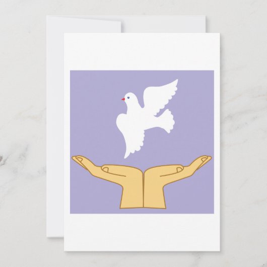 Dove Bird World Peace White Einladung (Vorderseite)