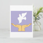 Dove Bird World Peace White Einladung (Stehend Vorderseite)