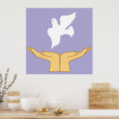 Dove Bird World Peace White Poster (Küche)