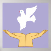 Dove Bird World Peace White Poster (Vorne)