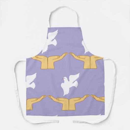 Dove Bird World Peace White Schürze (Vorderseite)