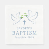 Dove Blue Boy Taufe Serviette (Vorderseite)