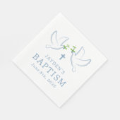 Dove Blue Boy Taufe Serviette (Ecke)