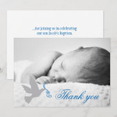 Dove Blue Jungs Taufe Foto Dankeschön Karte (Vorne/Hinten)