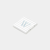 Dove Blue Monogram Lined Post-it Klebezettel (angewinkelt)