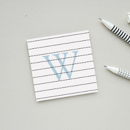 Dove Blue Monogram Lined Post-it Klebezettel