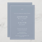 Dove Blue Monogram Probe Dinner Einladung (Vorne/Hinten)