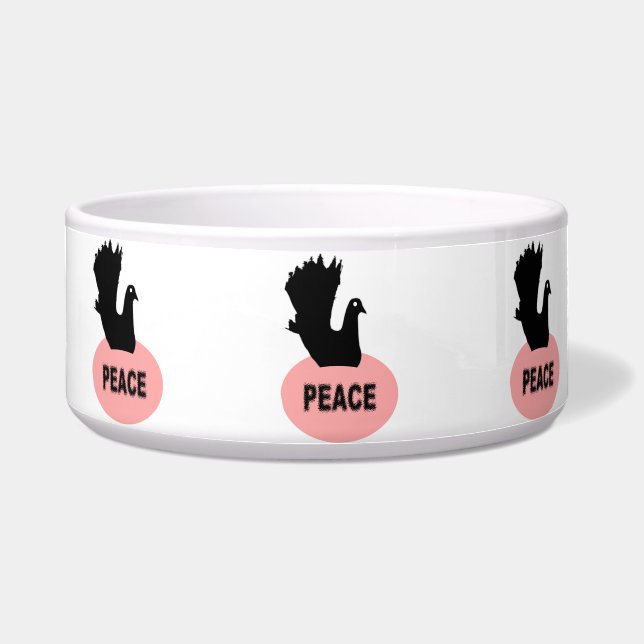 Dove Bowl, schwarz und rosa Napf (Vorderseite)
