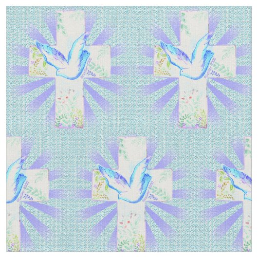 Dove Christlich Cross Fabric Stoff (Nahaufnahme)