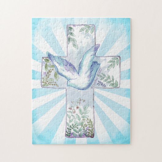 Dove Christliches Kreuz Puzzle (Vertikal)