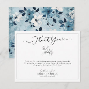 Dove Classic Blue Floral Memorial Danke Karte