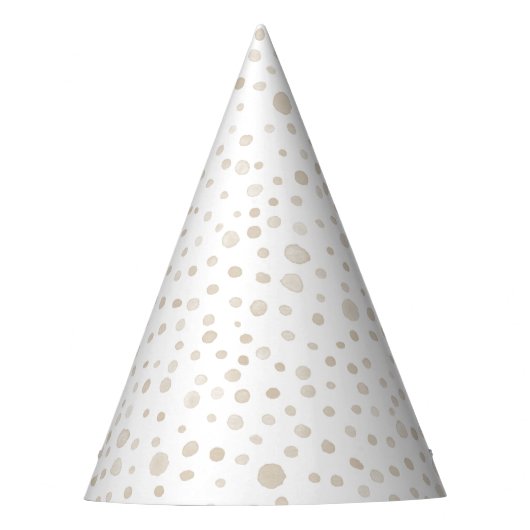 Dove Confetti Watercolor Dots Party Hat Partyhütchen (Vorderseite)