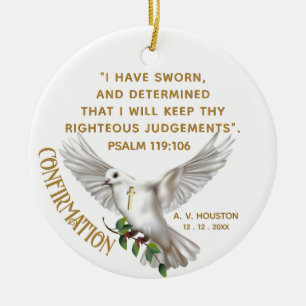 Dove Confirmation Scripture Verse Keramik Ornament