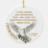 Dove Confirmation Scripture Verse Keramik Ornament (Hinten)