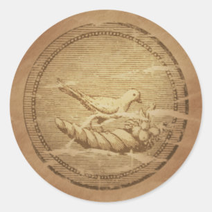 Dove & Cornucopia gutes Glück Runder Aufkleber